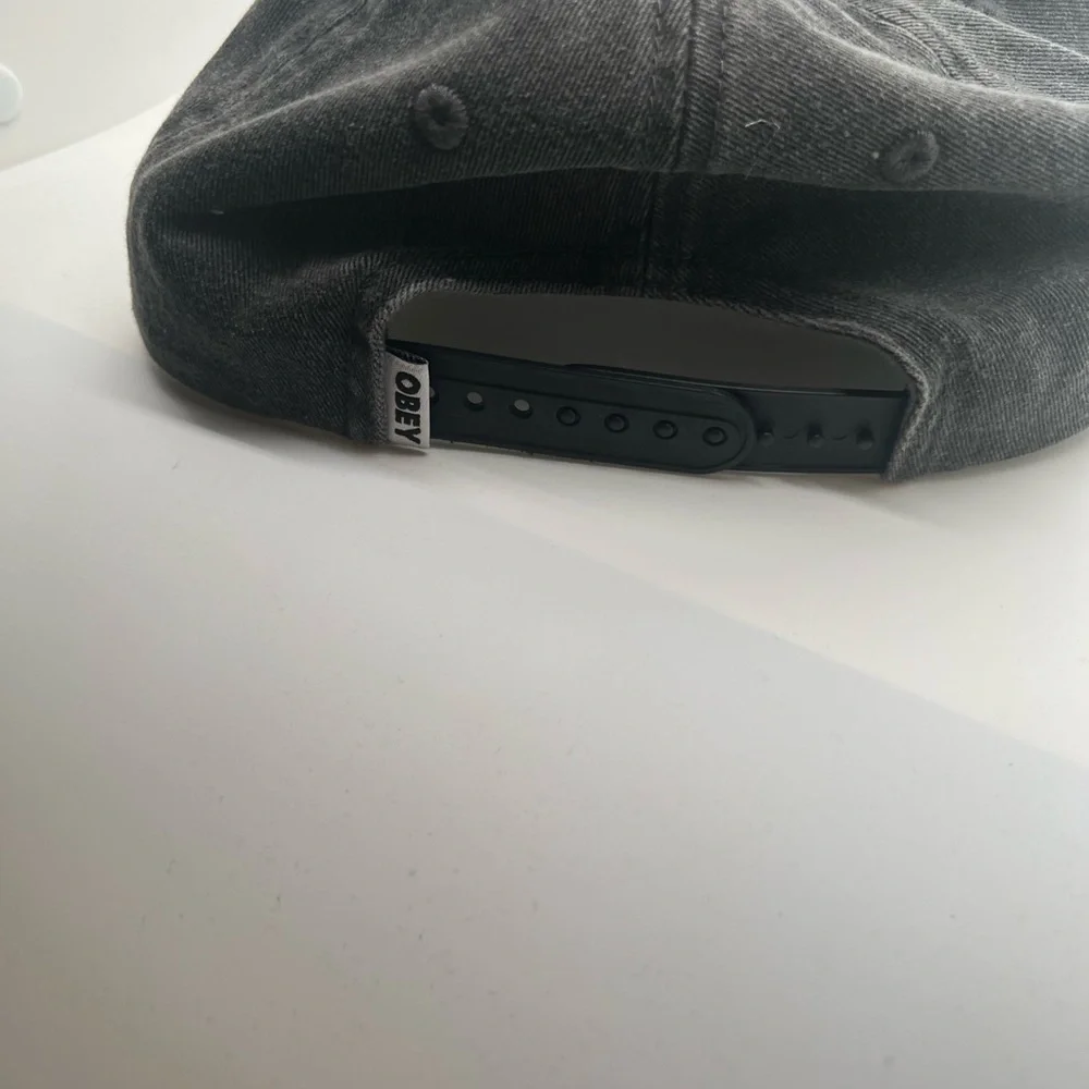 Obey Charcoal Gray Cap with Red Logo